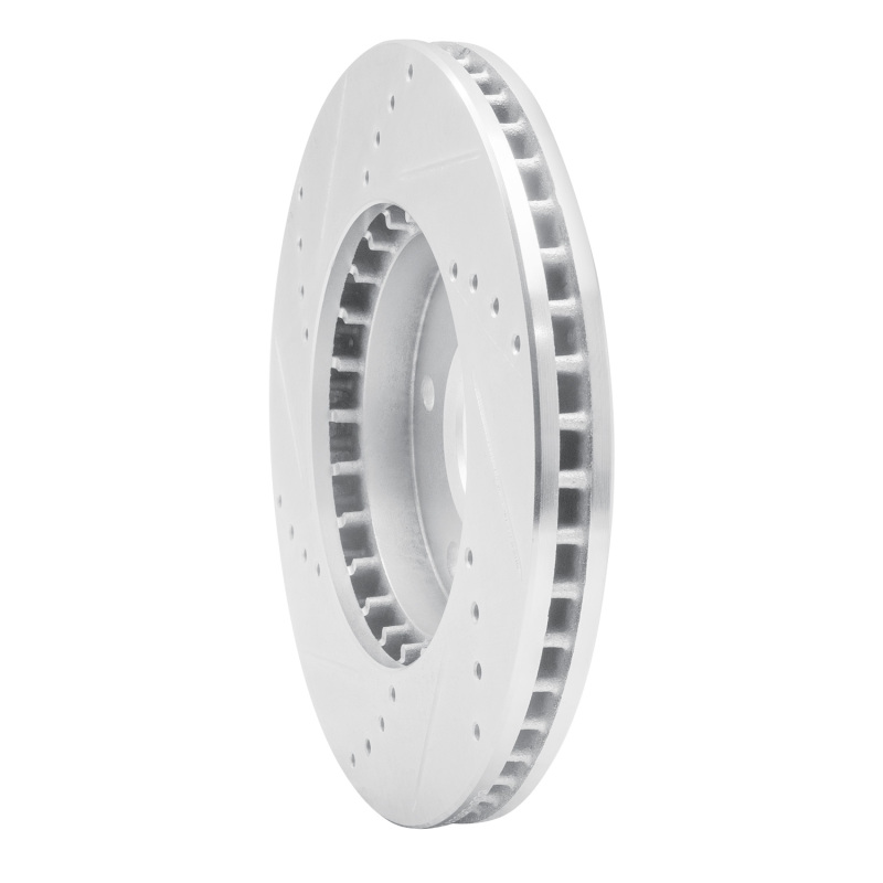 Hyundai XG350 Brake Rotor (1) - Front Right - R1 Concepts - Drilled & Slotted - Silver - `01-`03